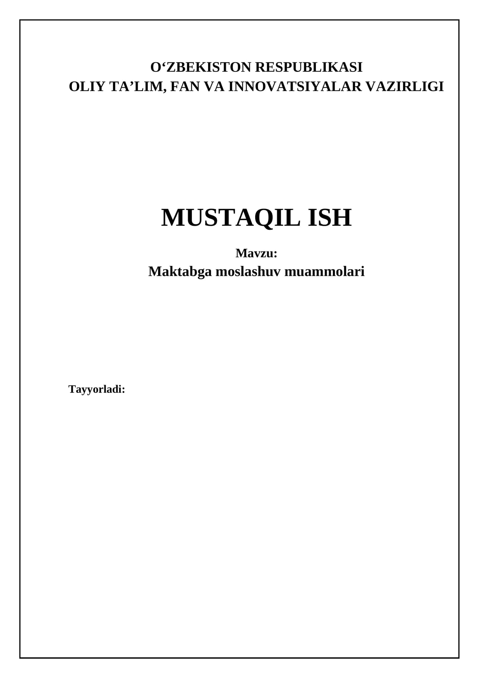 Maktabga moslashuvdagi asosiy muammolar