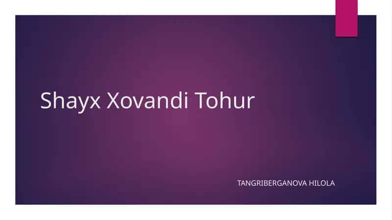 Shayx Xovandi Tohur