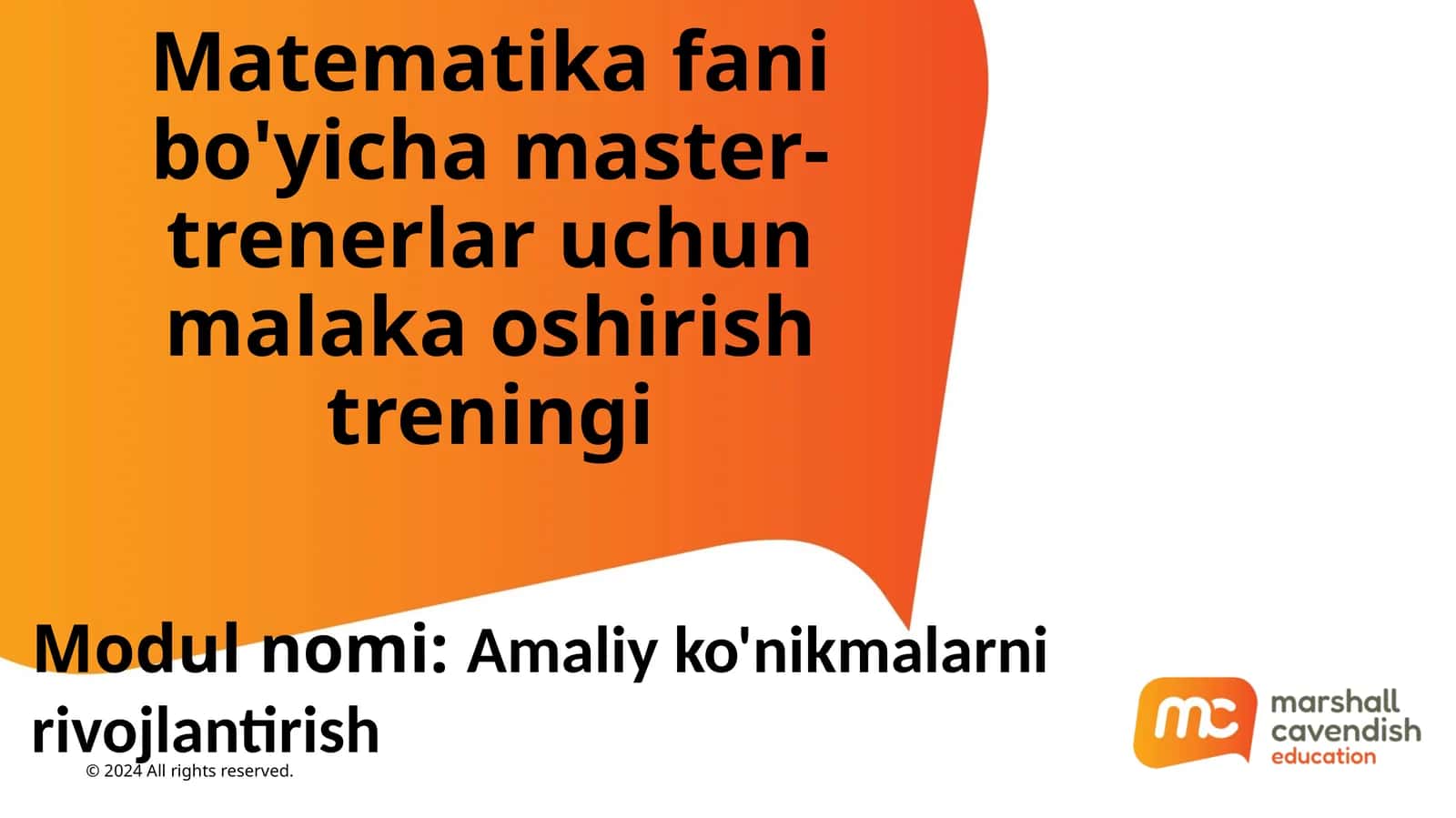 Matematikafanibo'yichamaster-trenerlaruchunmalakaoshirishtreningi