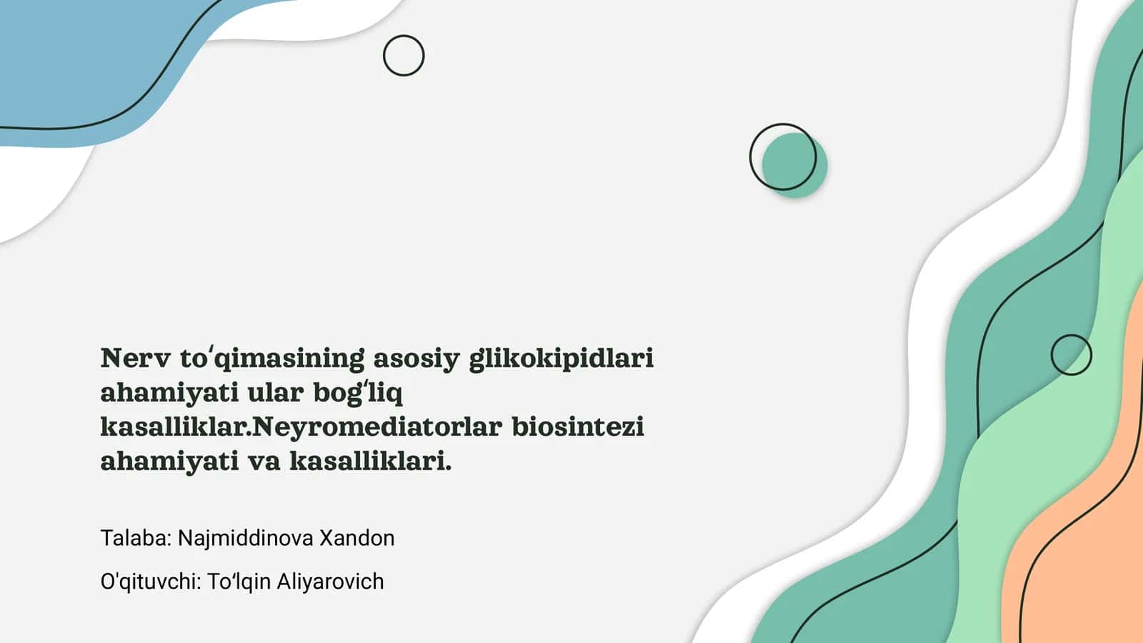 Nerv to‘qimasining asosiy glikokipidlari