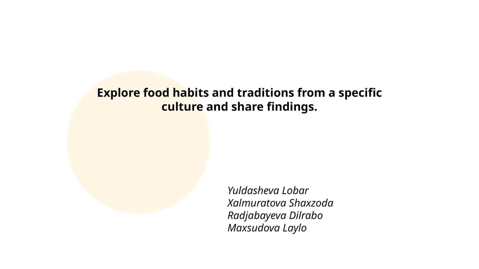 Plan: Traditional Breakfast Foods