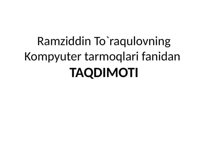 Data Centre (Ma'lumotlar markazi) tarmoqlari