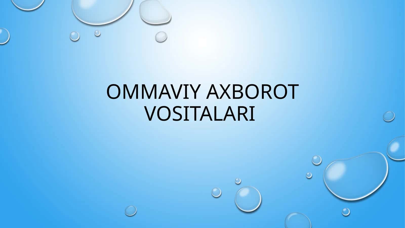 ommaviy axborot vositalari milliy