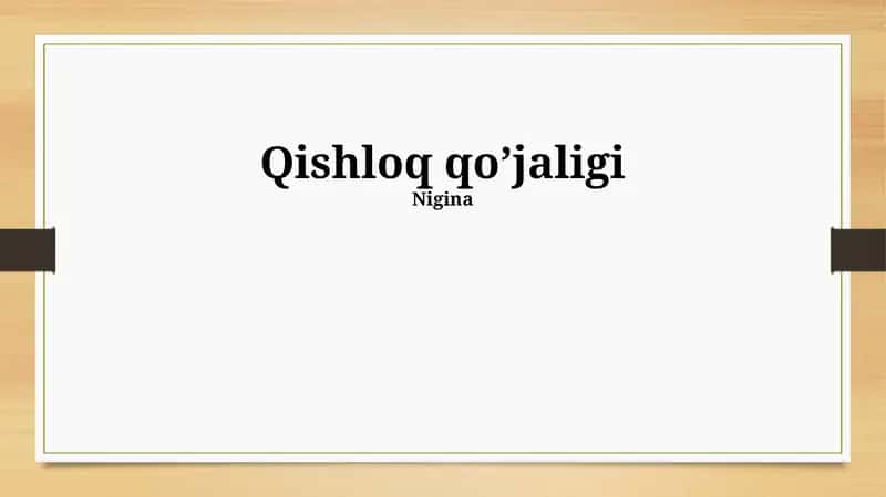 Qishloq qo’jaligi