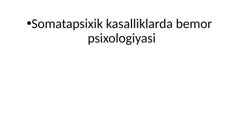 Somatapsixikkasalliklardabemorpsixologiyasi
