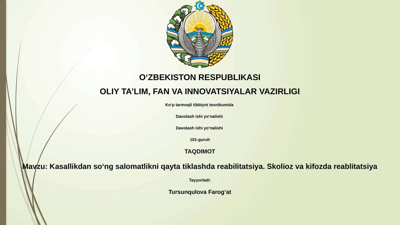 Kasallikdan so‘ng salomatlikni qayta tiklashda reabilitatsiya. Skolioz va kifozda reablitatsiya