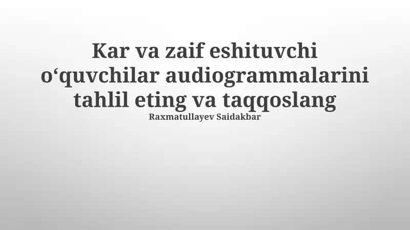 Audiogrammalar tahlili