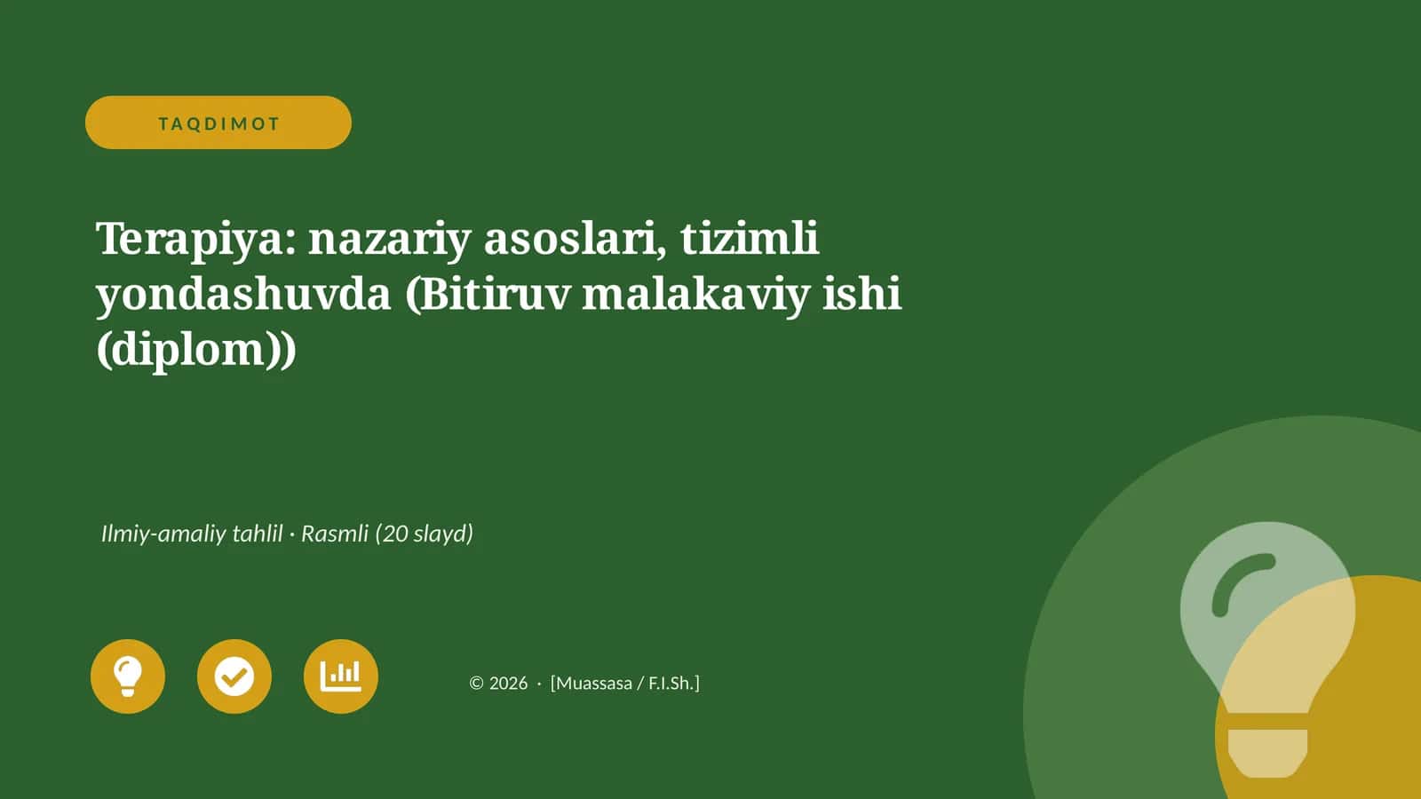 Terapiya: nazariy asoslari, tizimli yondashuvda (Bitiruv malakaviy ishi (diplom))