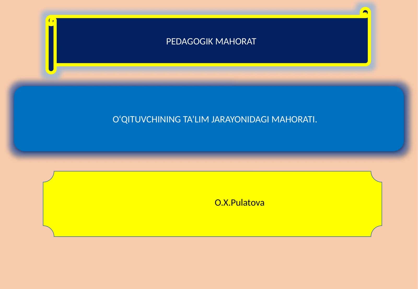 O‘QITUVCHINING TA’LIM JARAYONIDAGI MAHORATI. PEDAGOGIK MAHORAT