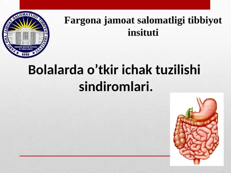 Bolalardao’tkirichaktuzilishisindiromlari