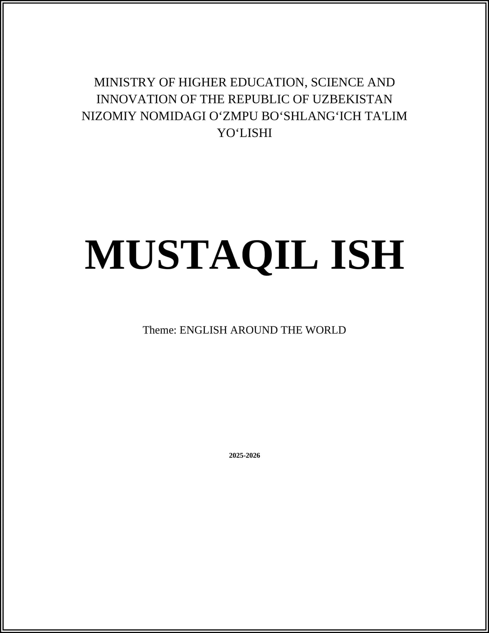 MUSTAQIL ISH