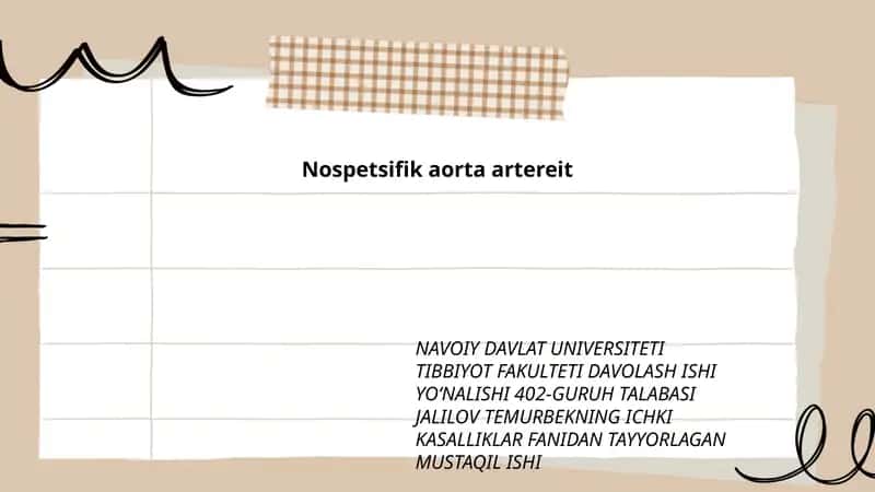 Nospetsifik aorta artereit