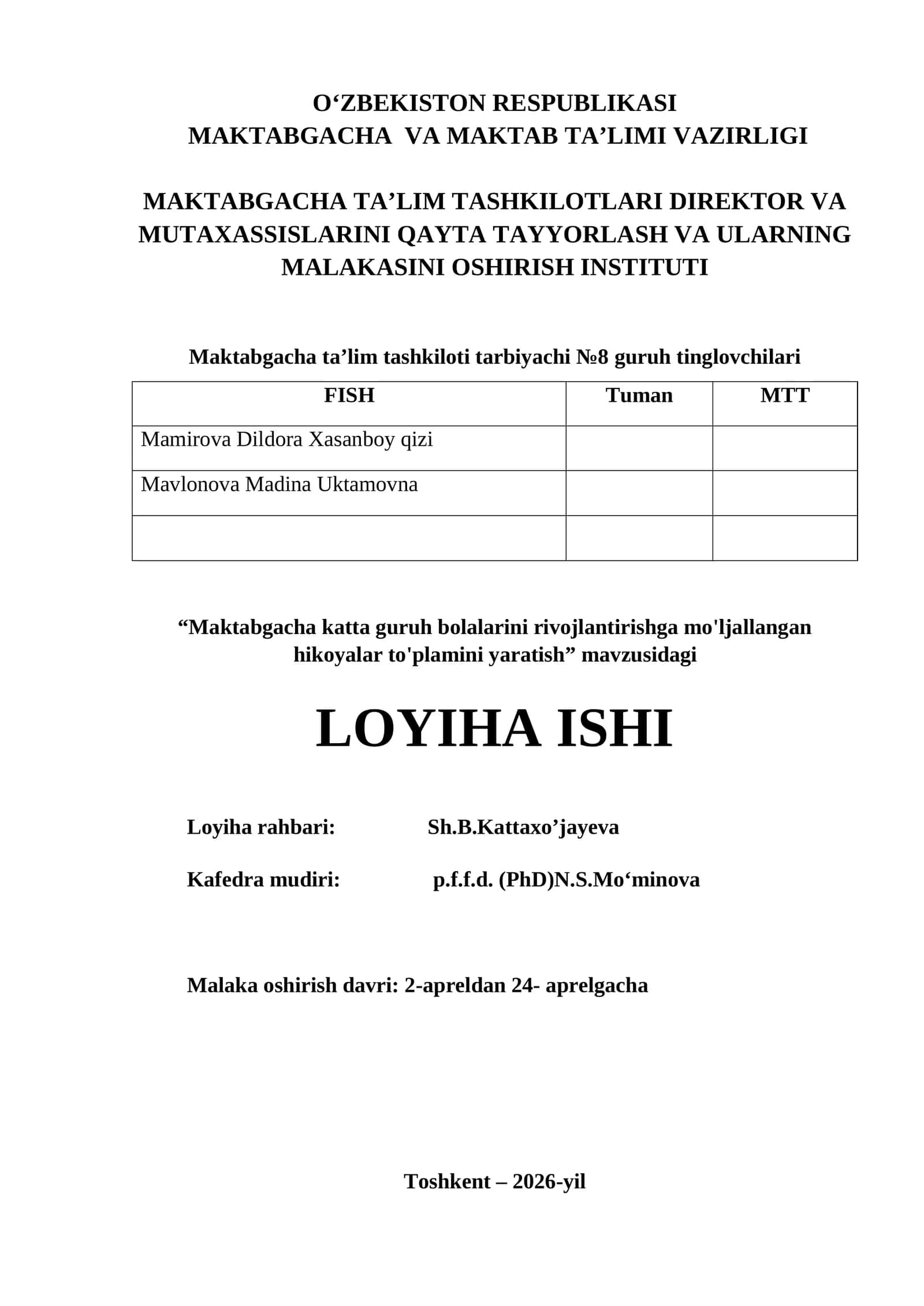 Hikoyalar to'plamini yaratish