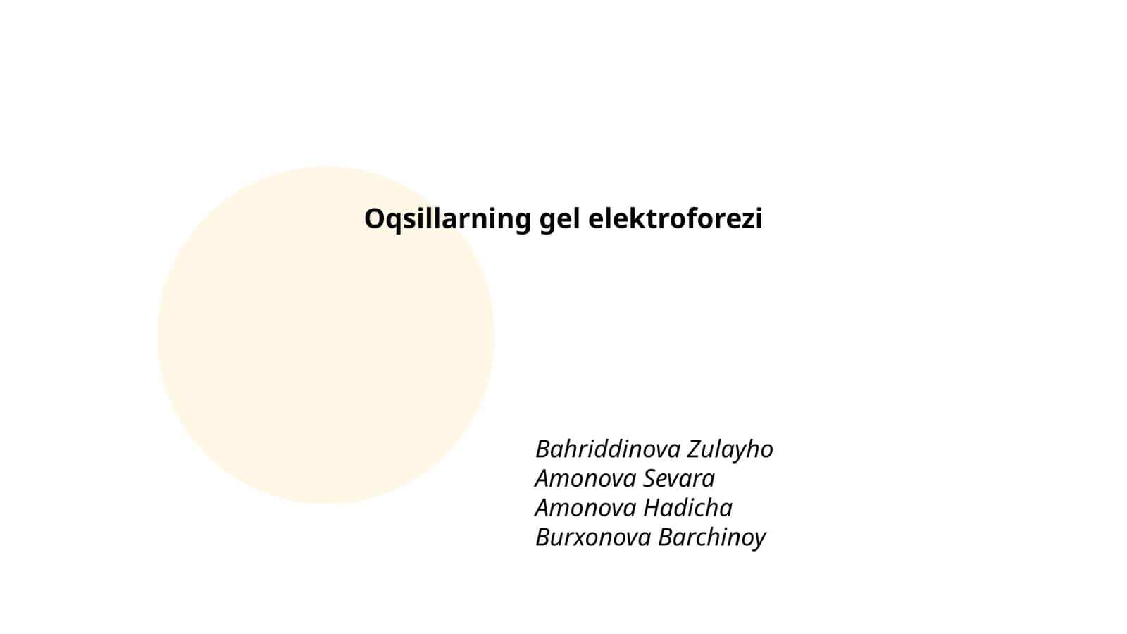 Oqsillarning gel elektroforezi