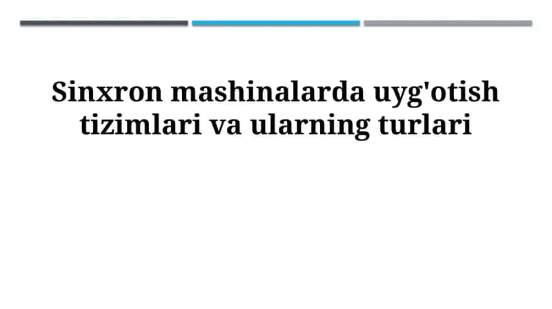 Uyg'otish Tizimlari