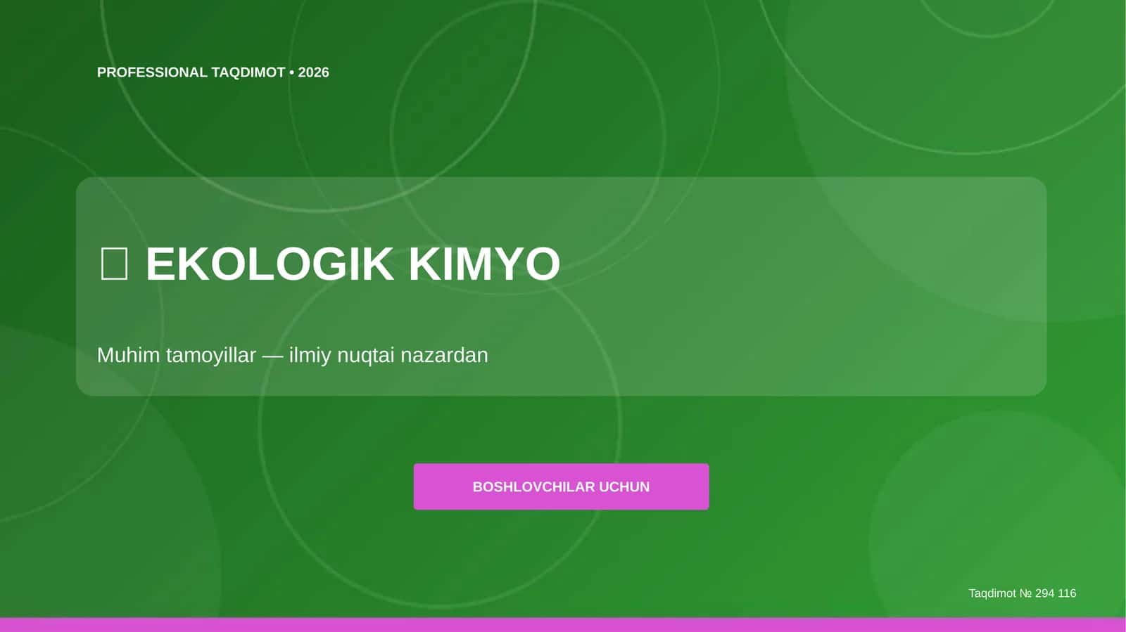 EKOLOGIK KIMYO