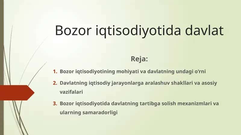 Bozor iqtisodiyotida davlat