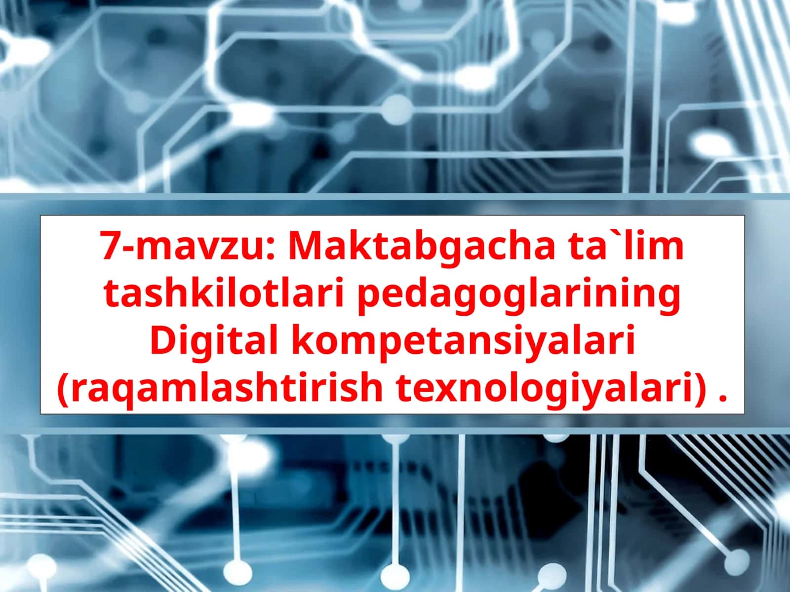 Maktabgacha ta`lim tashkilotlari pedagoglarining Digital kompetansiyalari