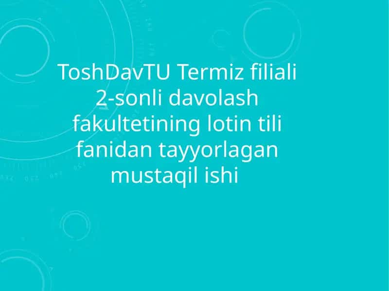 ZAMONAVIY TIBBIYOT TEXNOLOGIYALARI