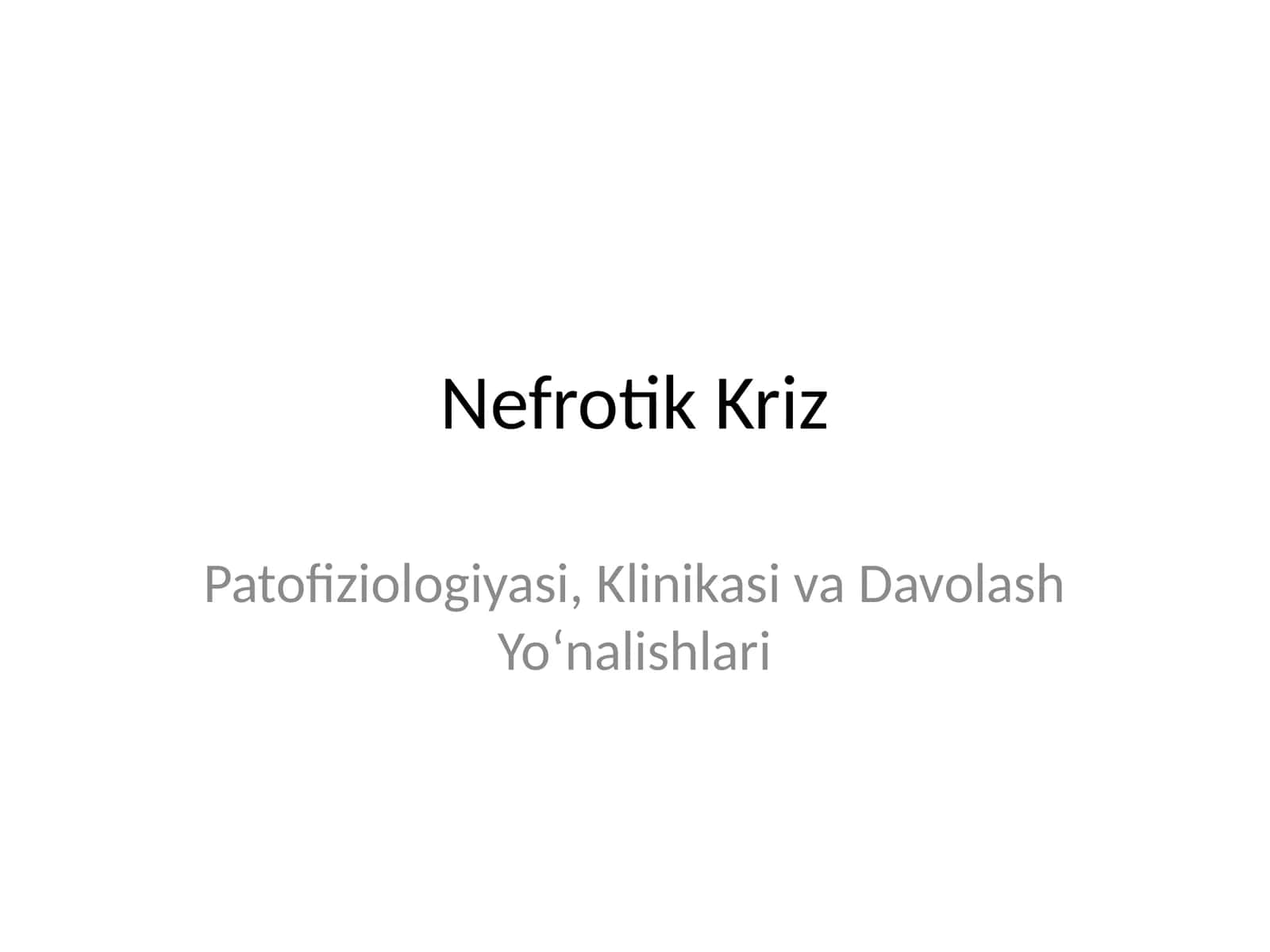 Nefrotik Kriz