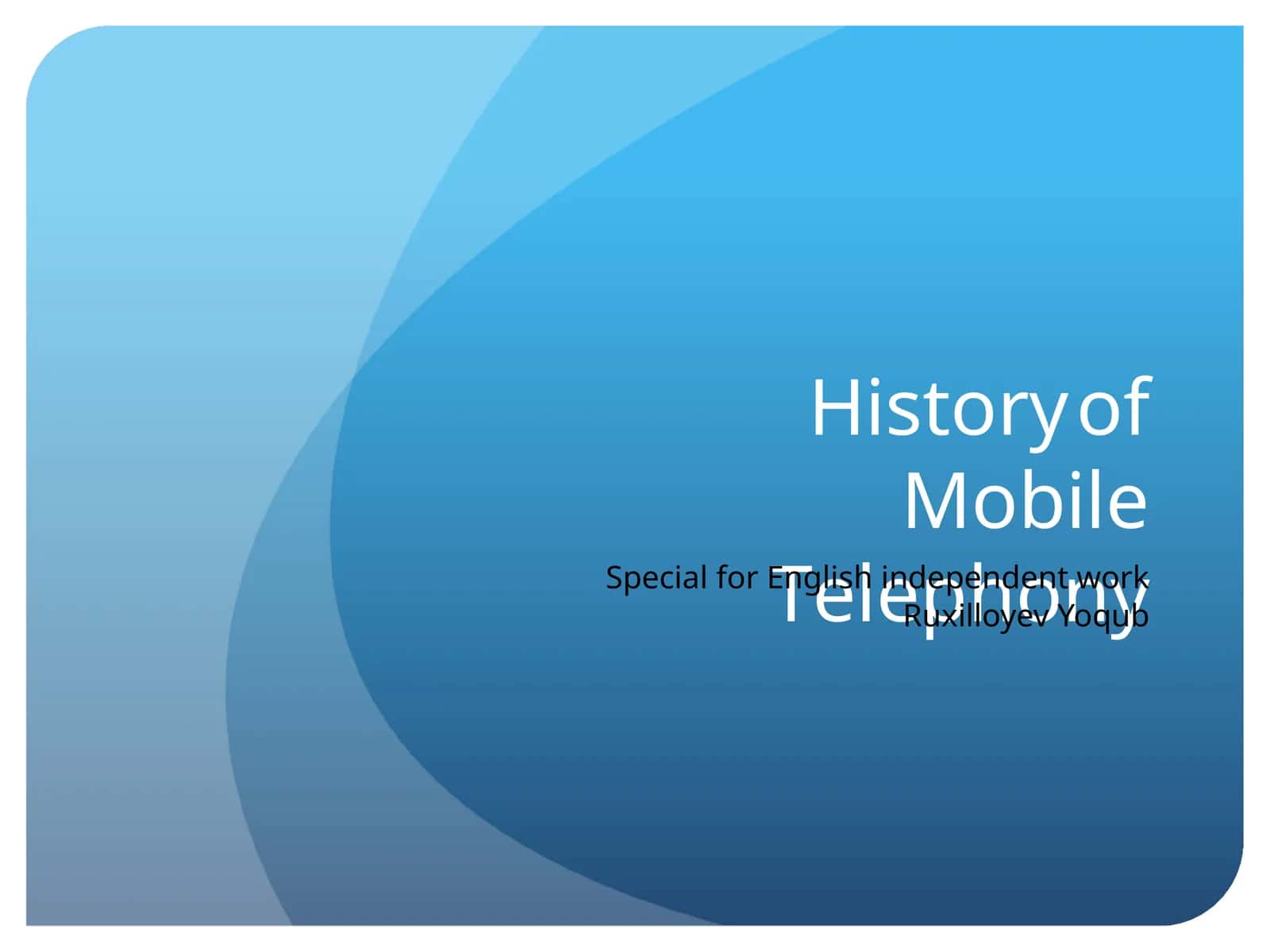 History of Mobile Telephony
