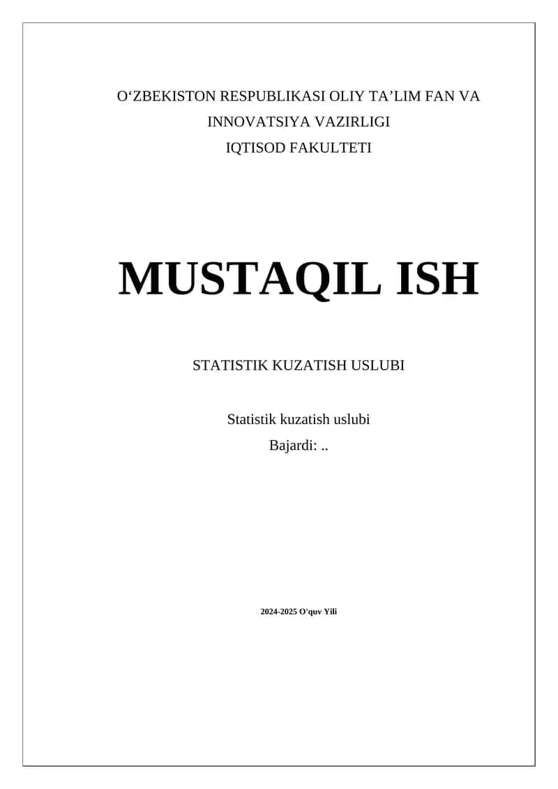 Statistik kuzatish uslubi