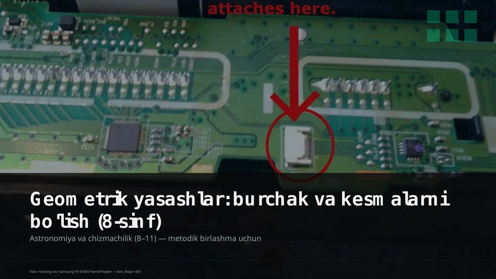 Geometrik yasashlar: burchak va kesmalarni bo'lish (8-sinf)