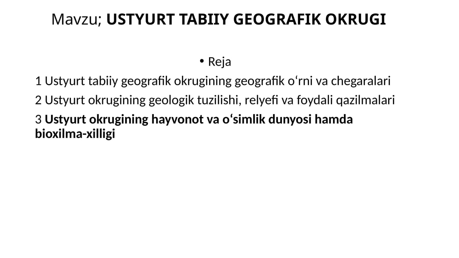 USTYURT TABIIY GEOGRAFIK OKRUGI