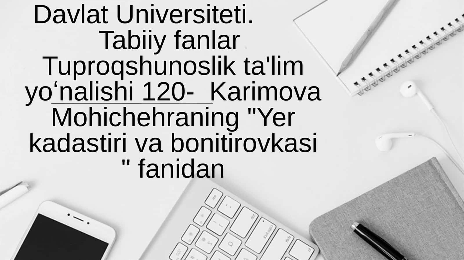 Yer kadastiri va bonitirovkasi
