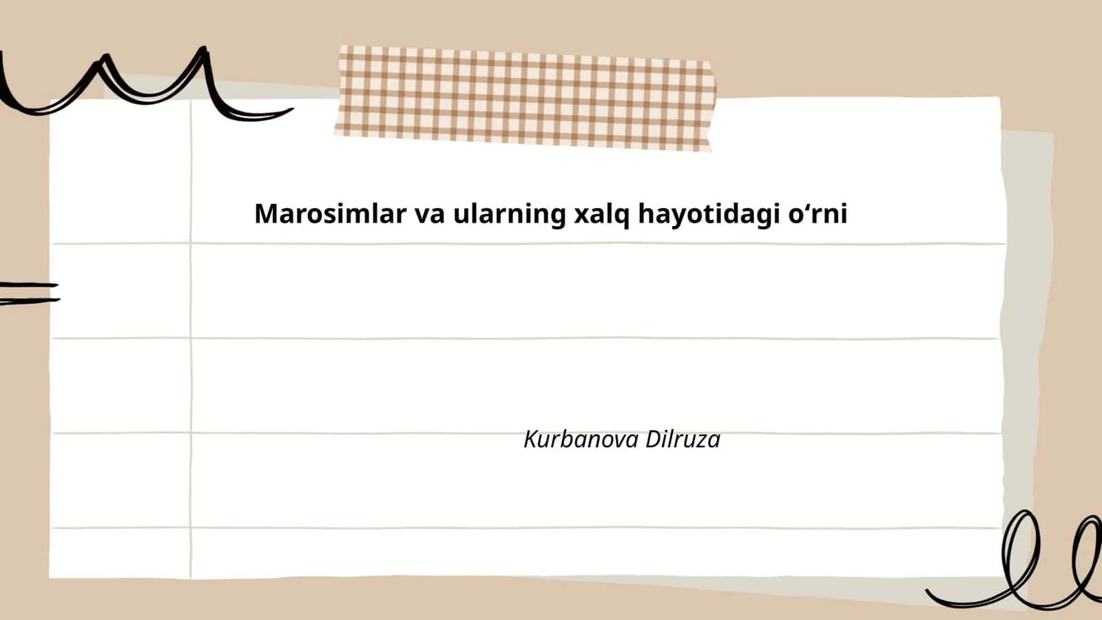 Marosimlar va ularning xalq hayotidagi oʻrni