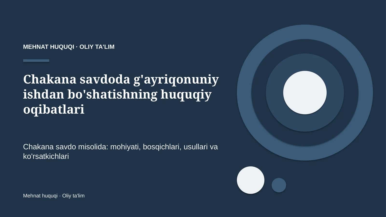 chakana savdoda g'ayriqonuniy ishdan bo'shatishning huquqiy oqibatlari 7157