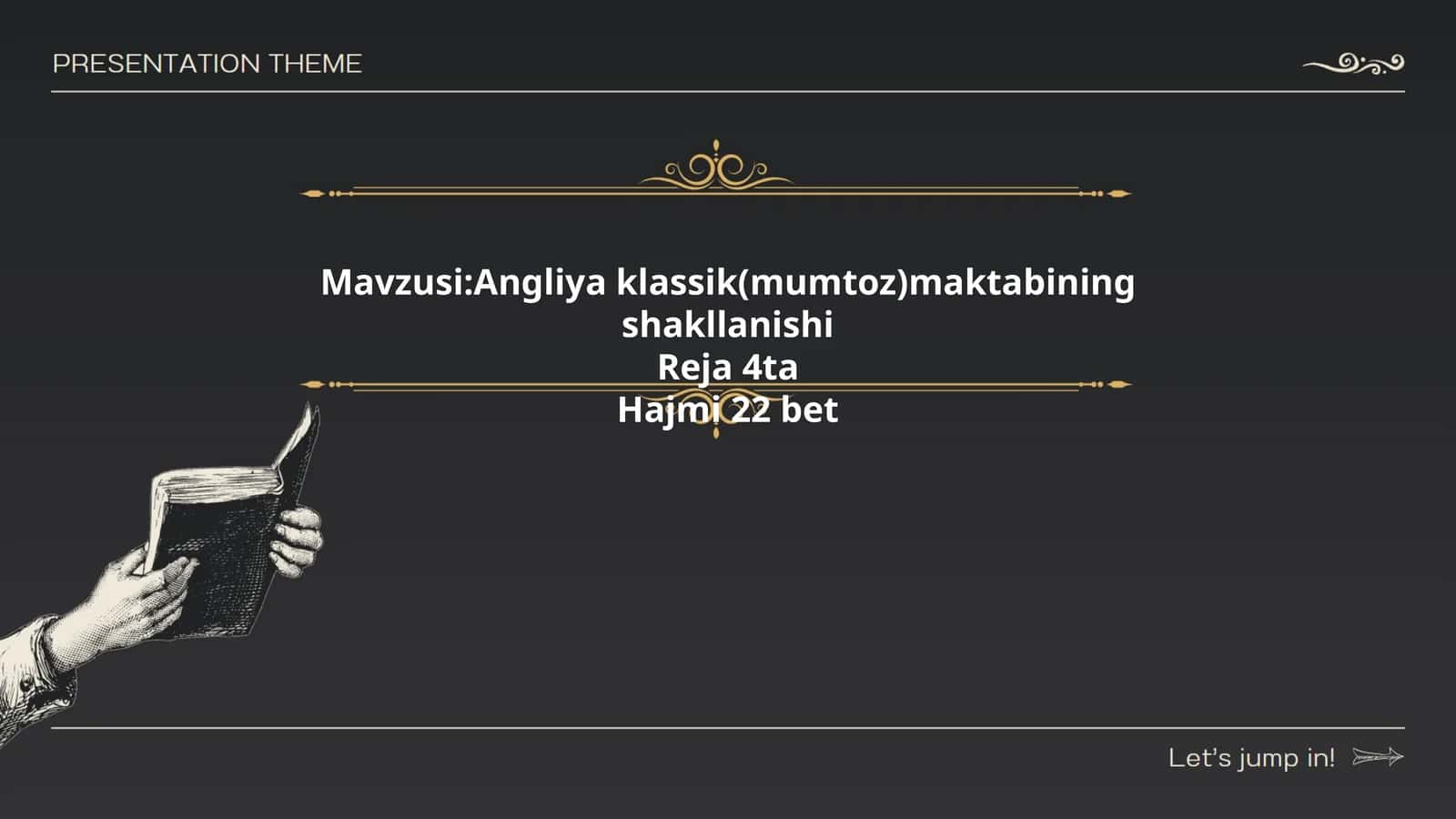 Angliya klassik(mumtoz)maktabining shakllanishi