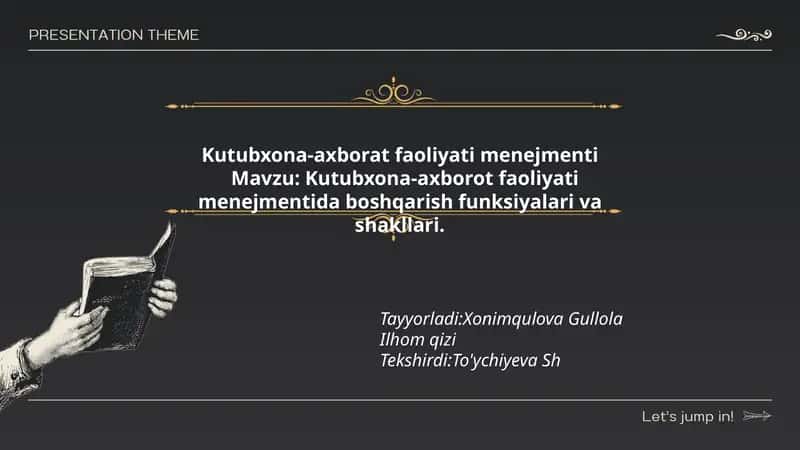 Kutubxona-axborat faoliyati menejmenti