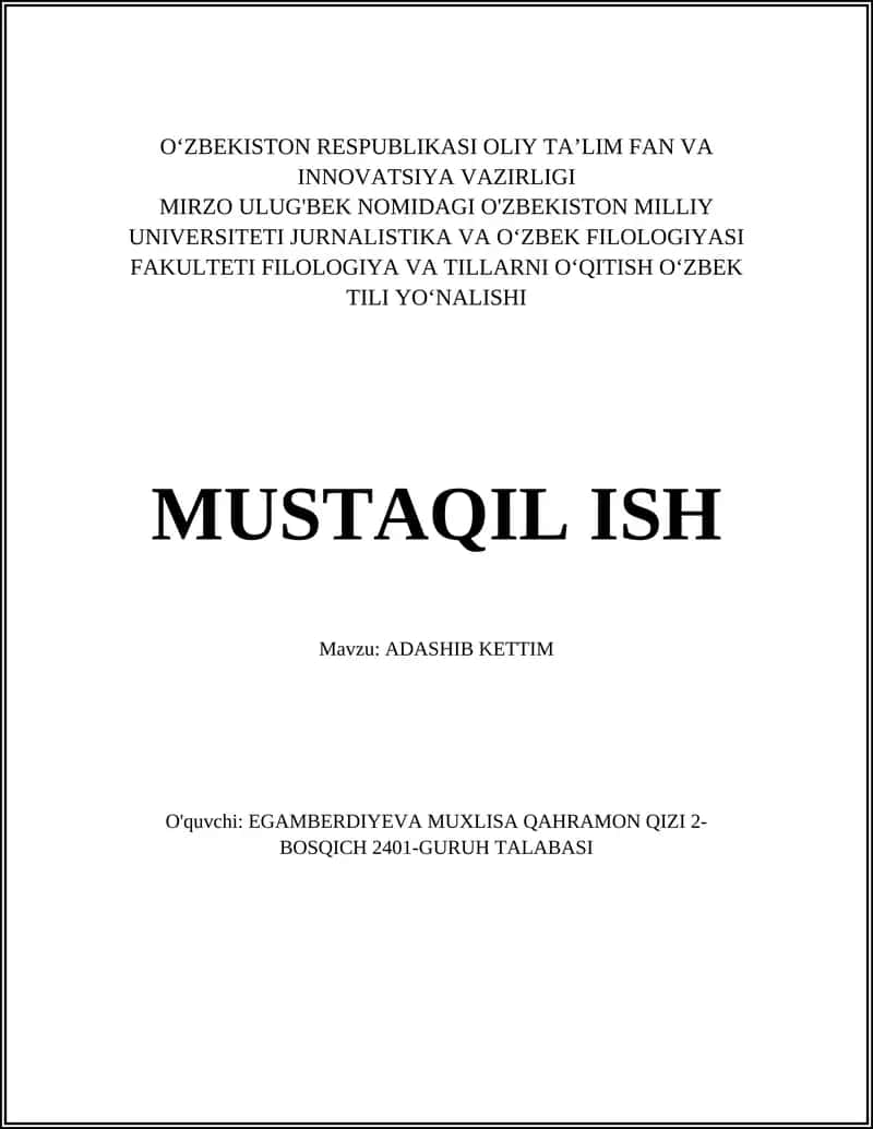 Adashib ketdim
