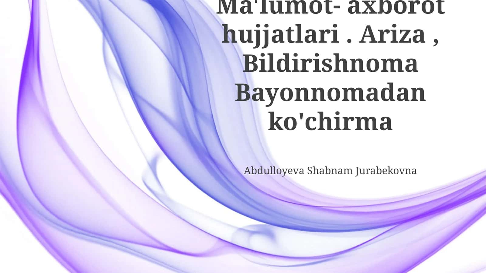 Ma'lumot-axborot hujjatlari
