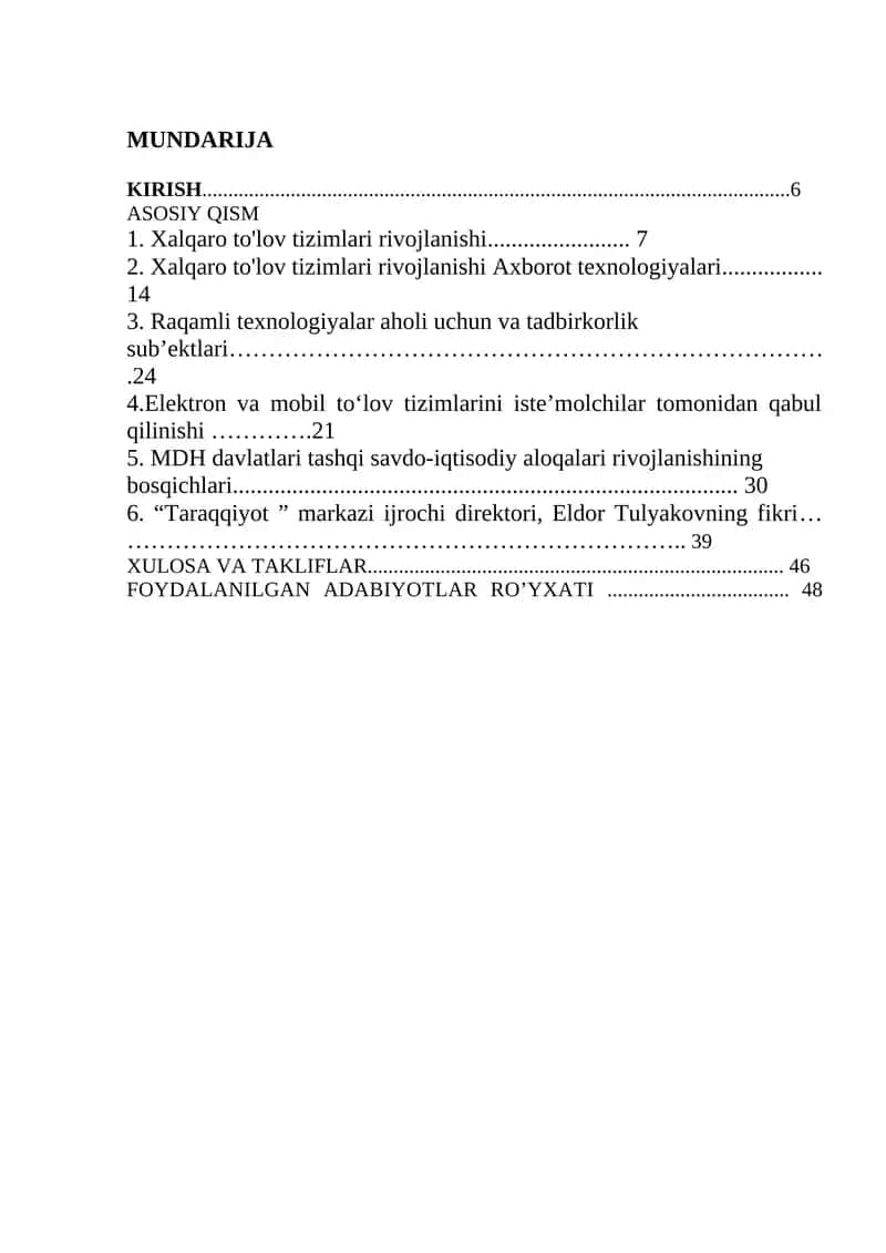 Xalqaro to'lov tizimlari