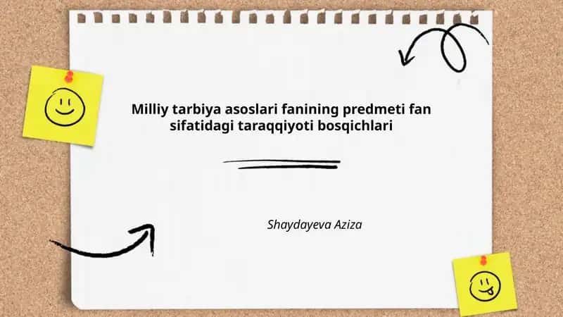 Milliy tarbiya asoslari fanining predmeti fan sifatidagi taraqqiyoti bosqichlari