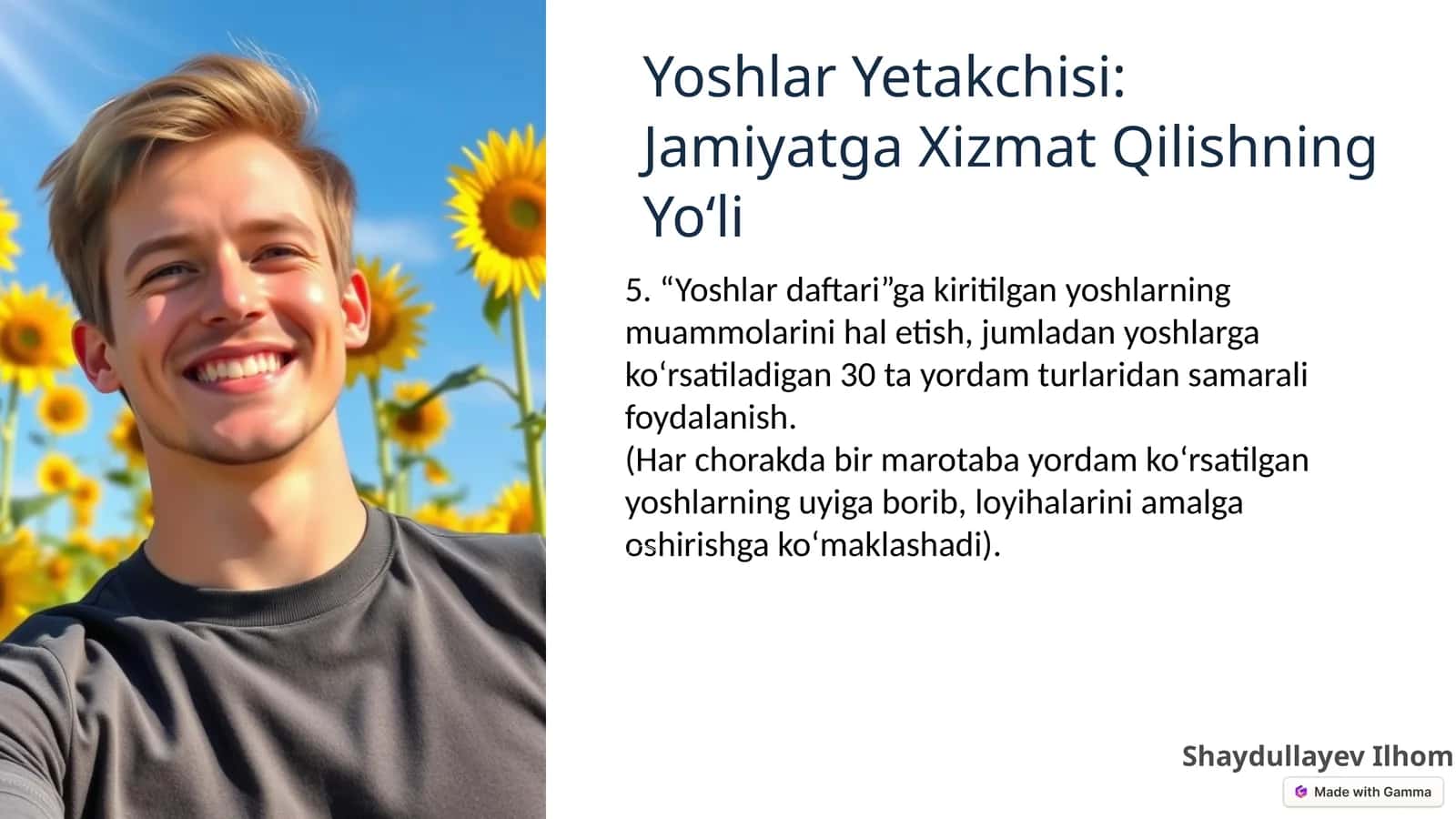 Yoshlar Yetakchisi: Jamiyatga Xizmat Qilishning Yo‘li
