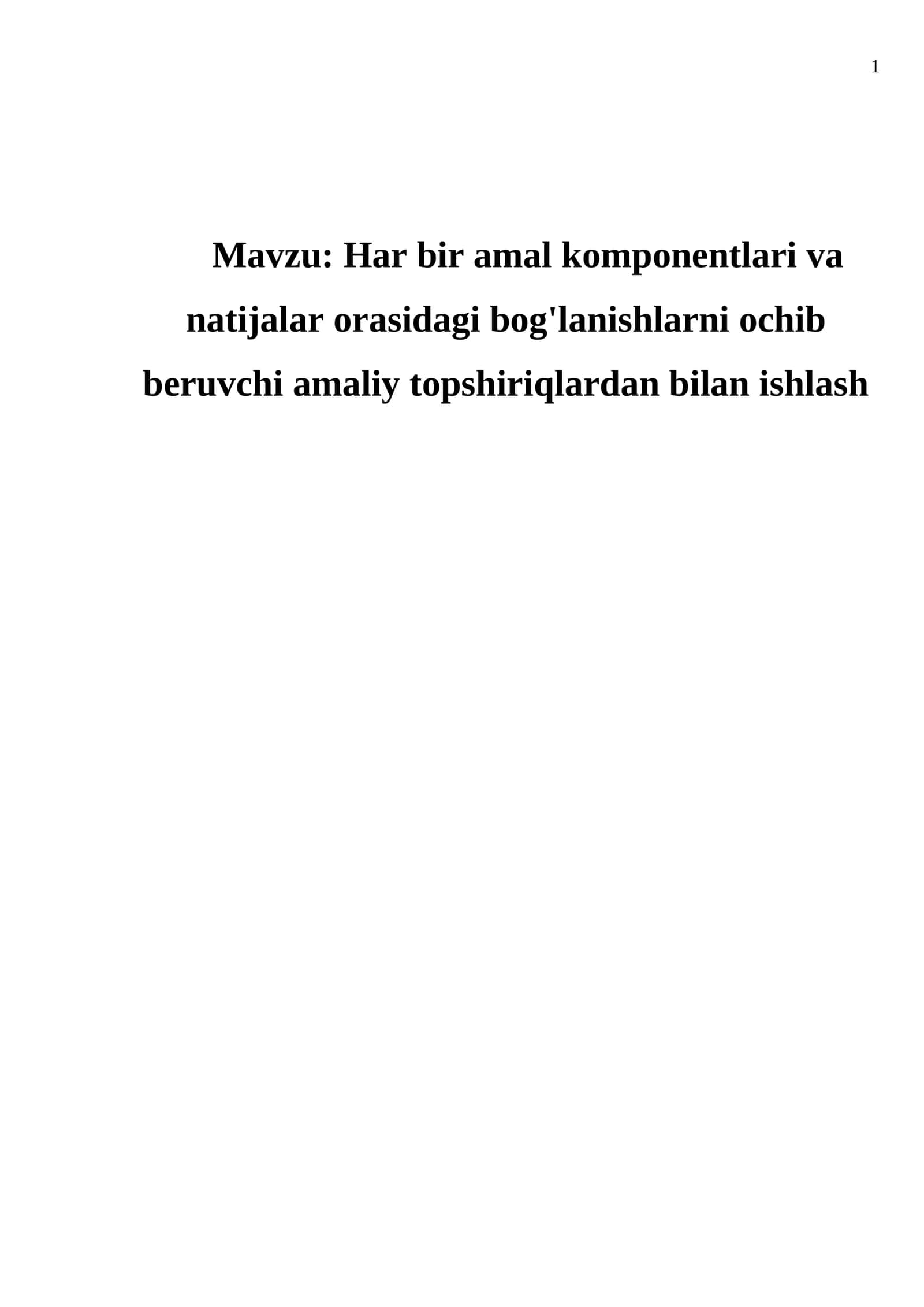 Arifmetik amallarni o'rgatish metodikasi