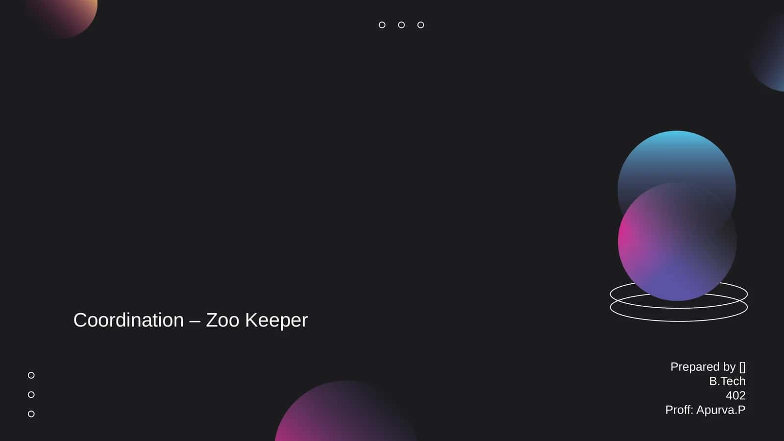 Coordination – Zoo Keeper