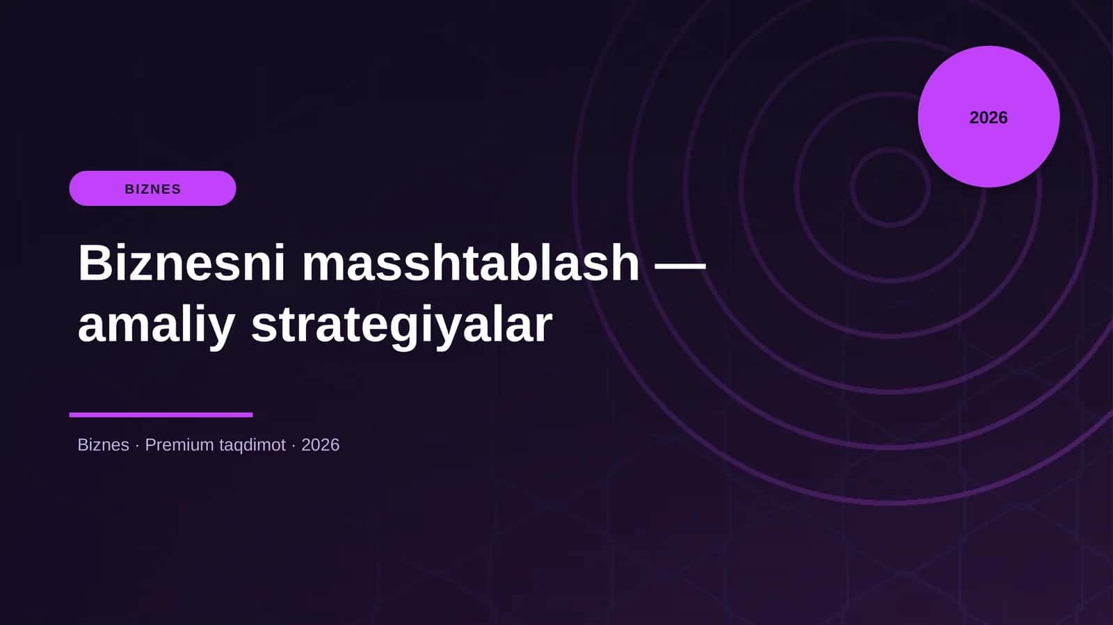 Biznesni masshtablash — amaliy strategiyalar