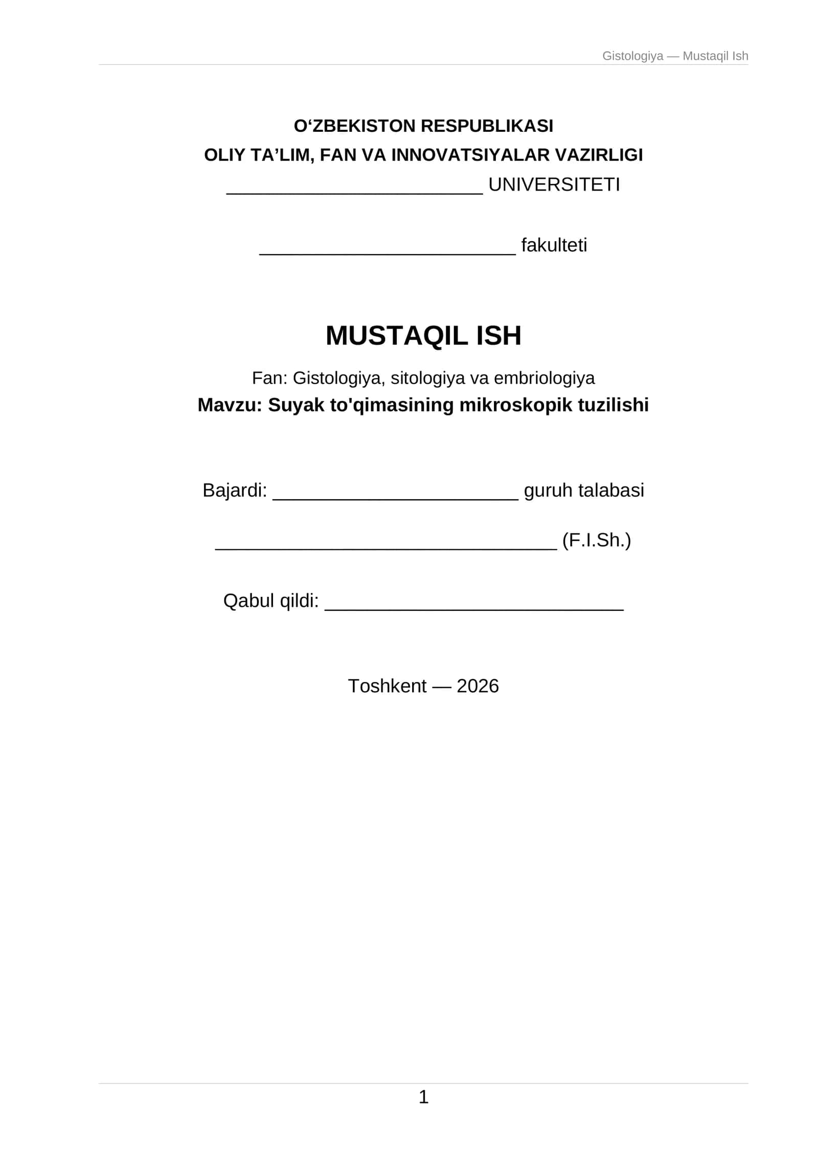 Suyak to'qimasining mikroskopik tuzilishi