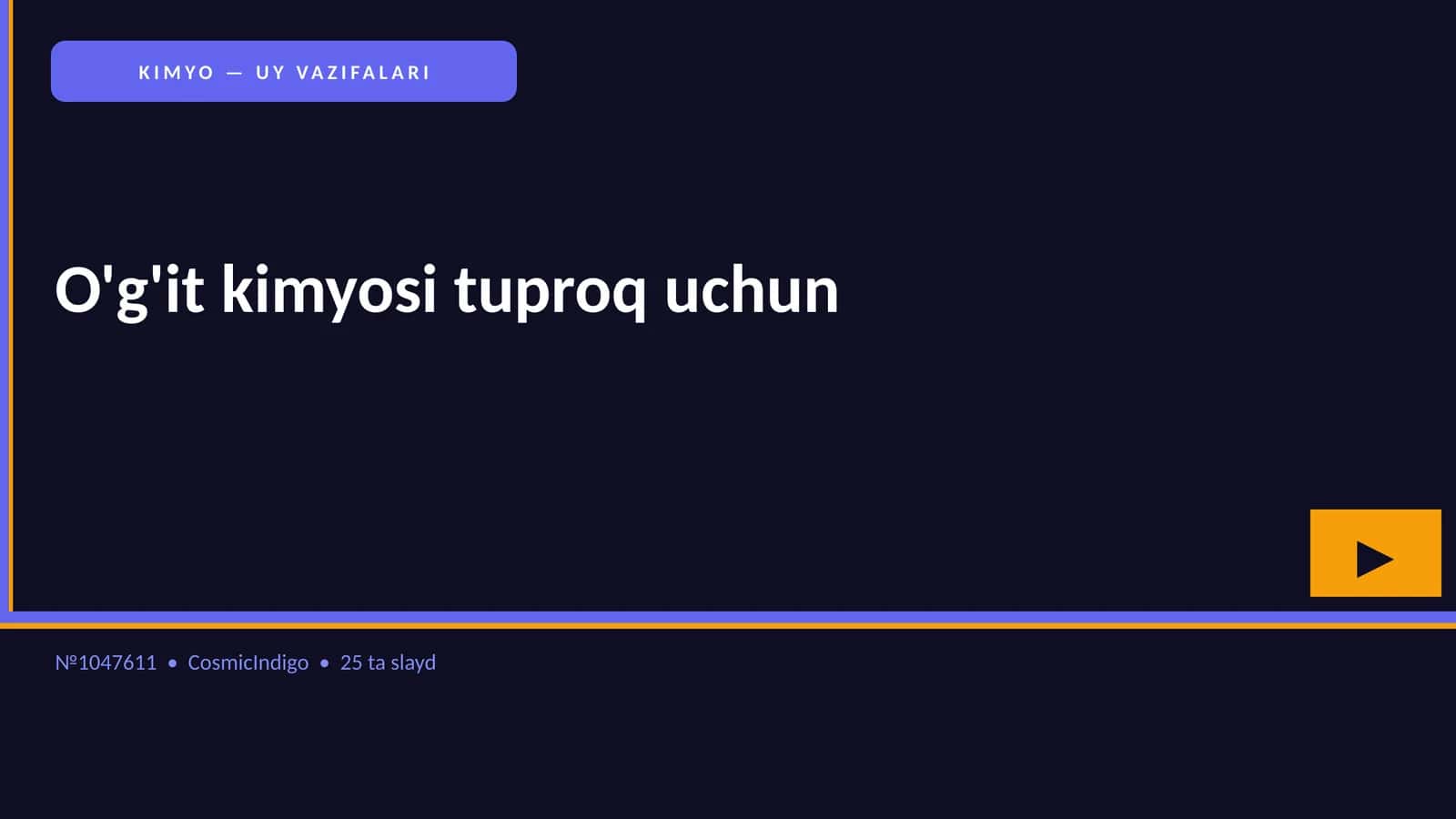 O'g'it kimyosi tuproq uchun