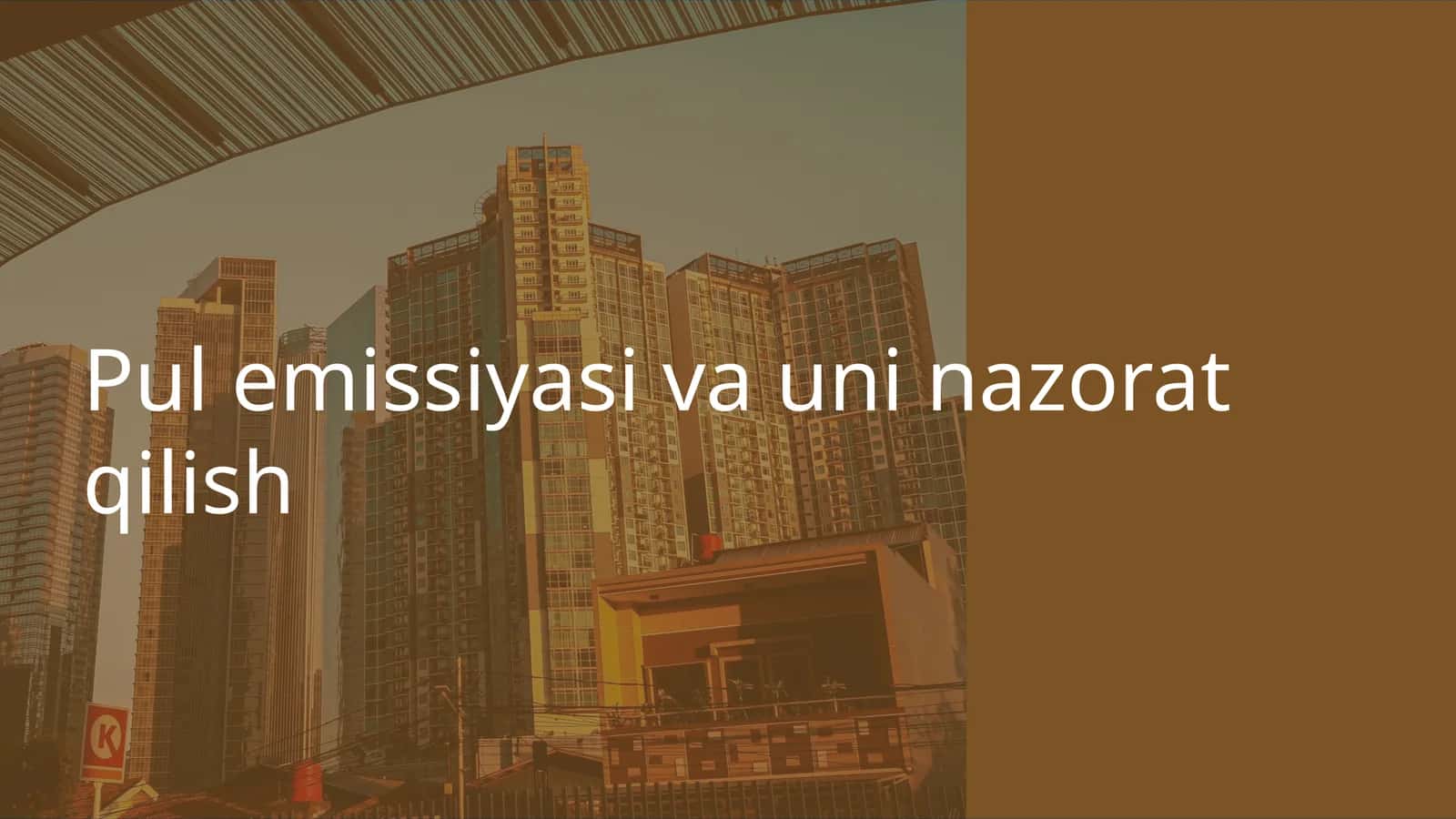 Pul emissiyasi va uni nazorat qilish