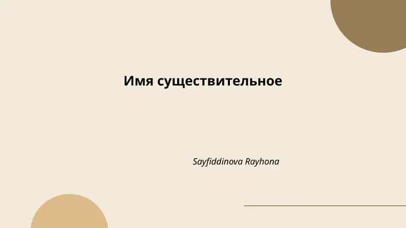 Имя существительное