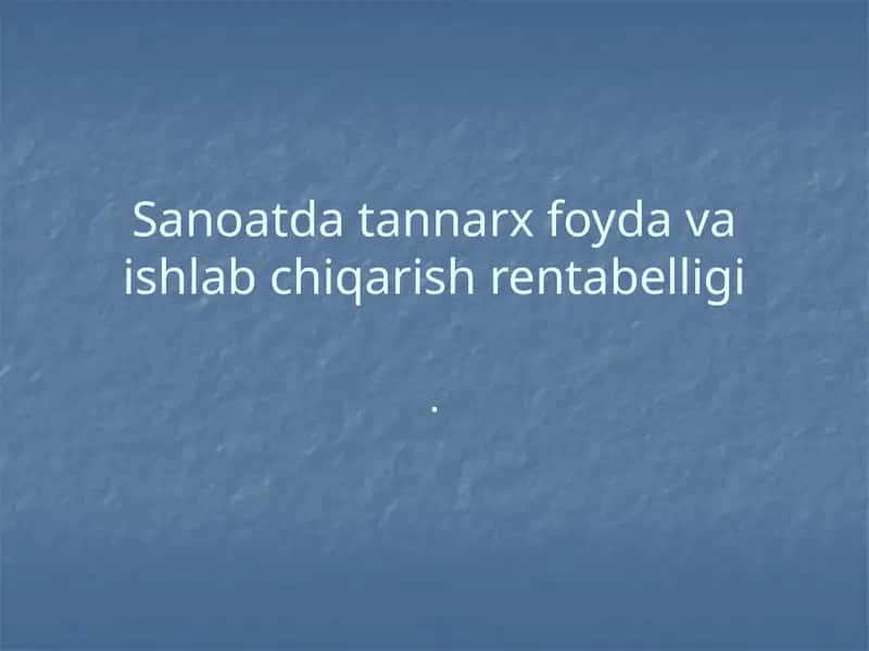 Kiymat va tannarx nazariyasi