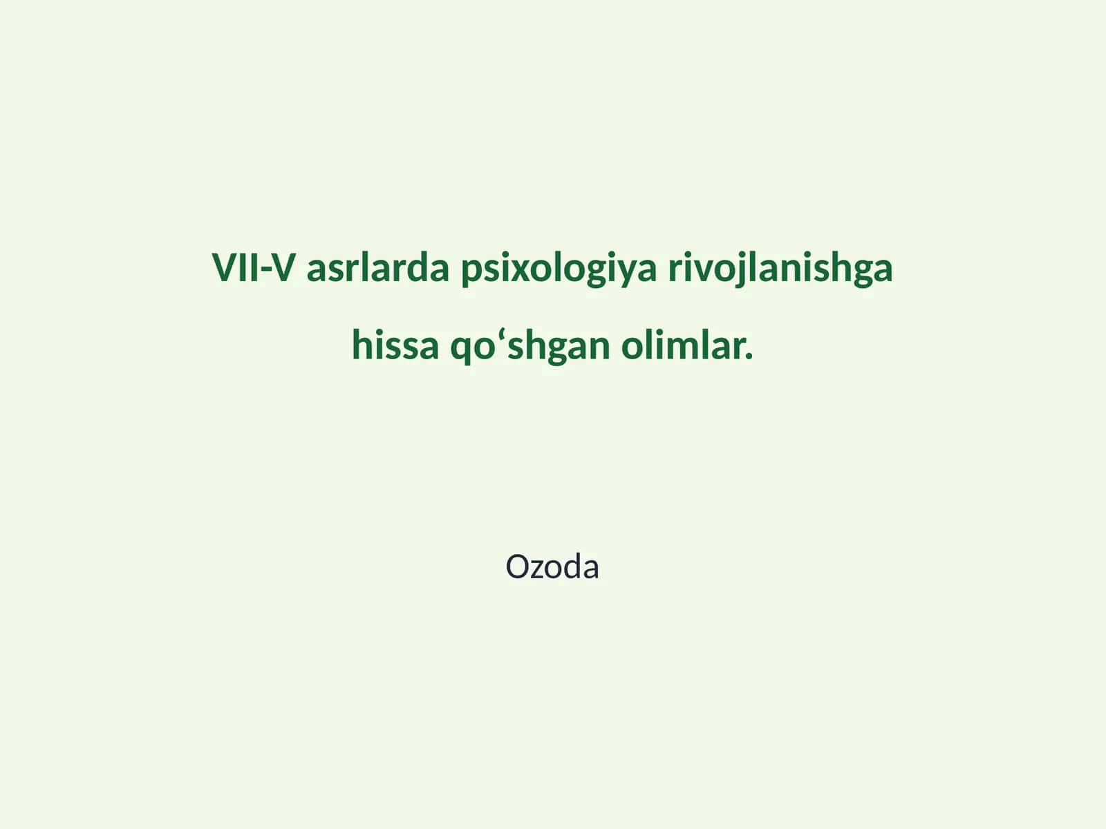 Psixologiya tarixi va tadqiqotlar