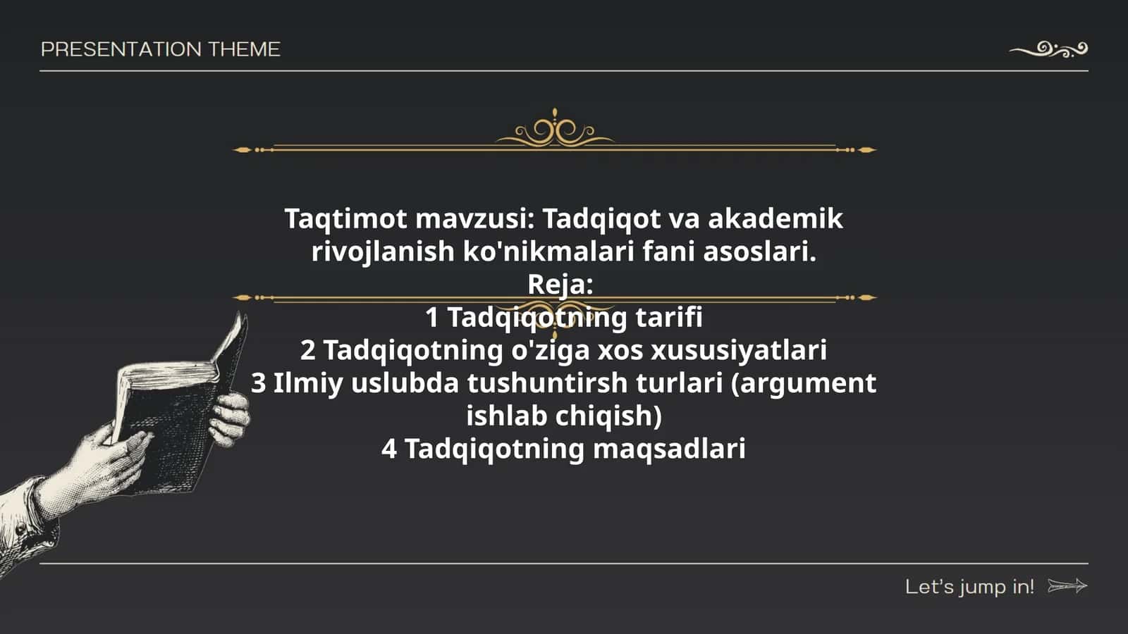 Tadqiqot va akademik rivojlanish ko'nikmalari fani asoslari