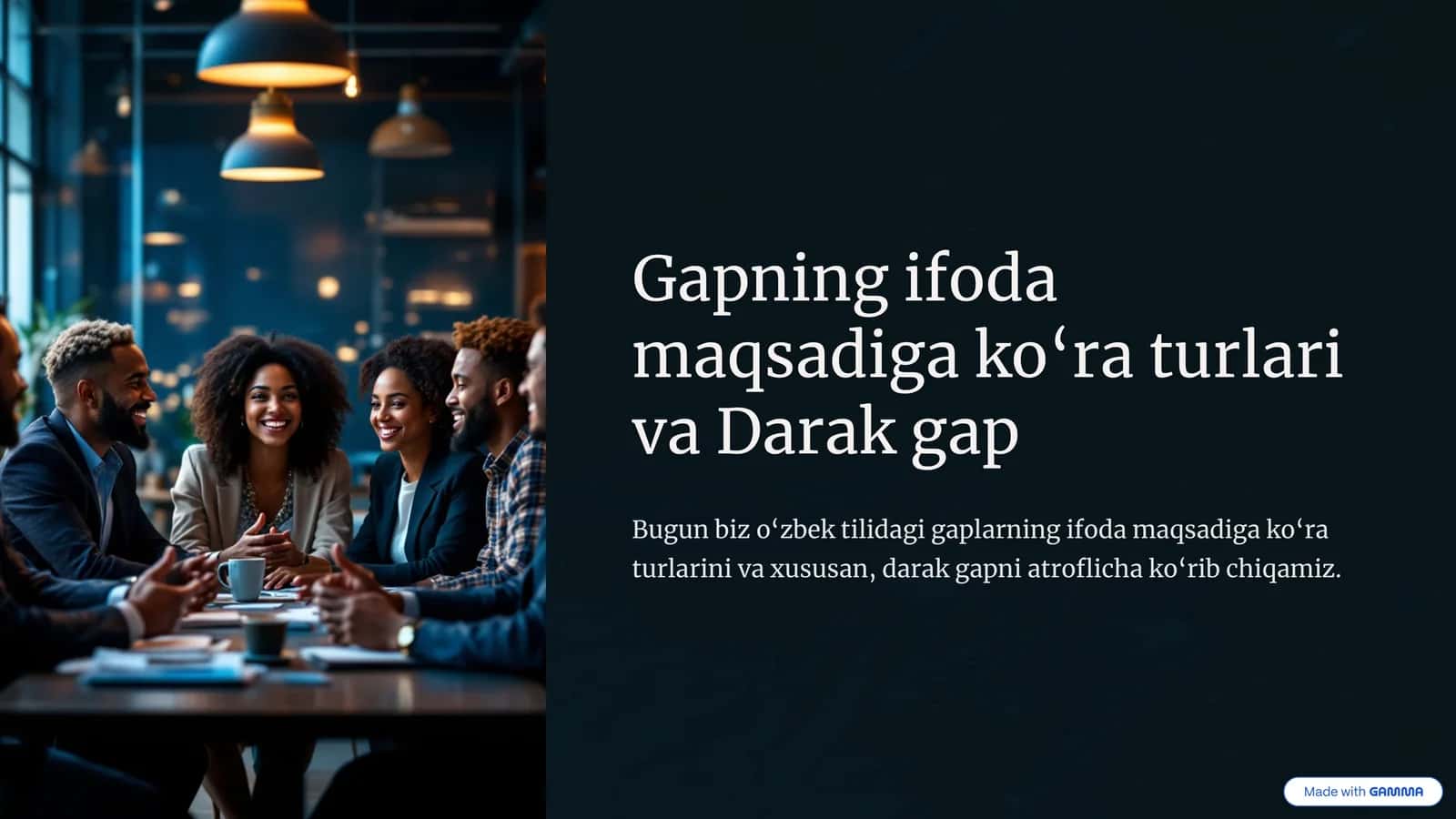 Darak gap va gapning ifoda maqsadi