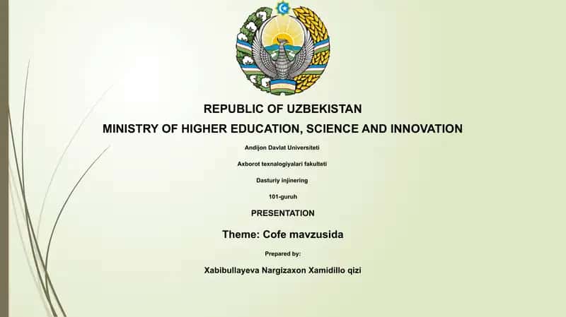Cofe mavzusida